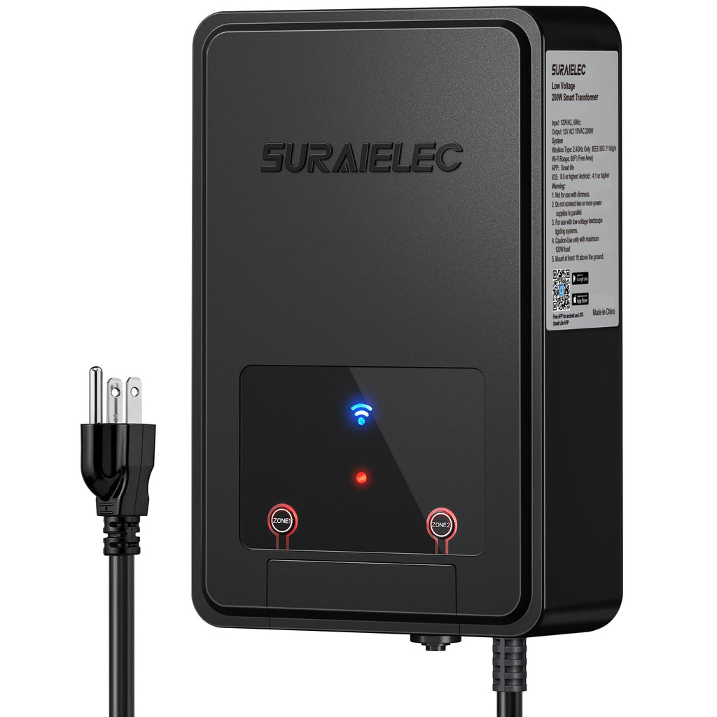 Wi-Fi Low Voltage Landscape Transformer with 2 Zones, 12V 15V AC F7325
