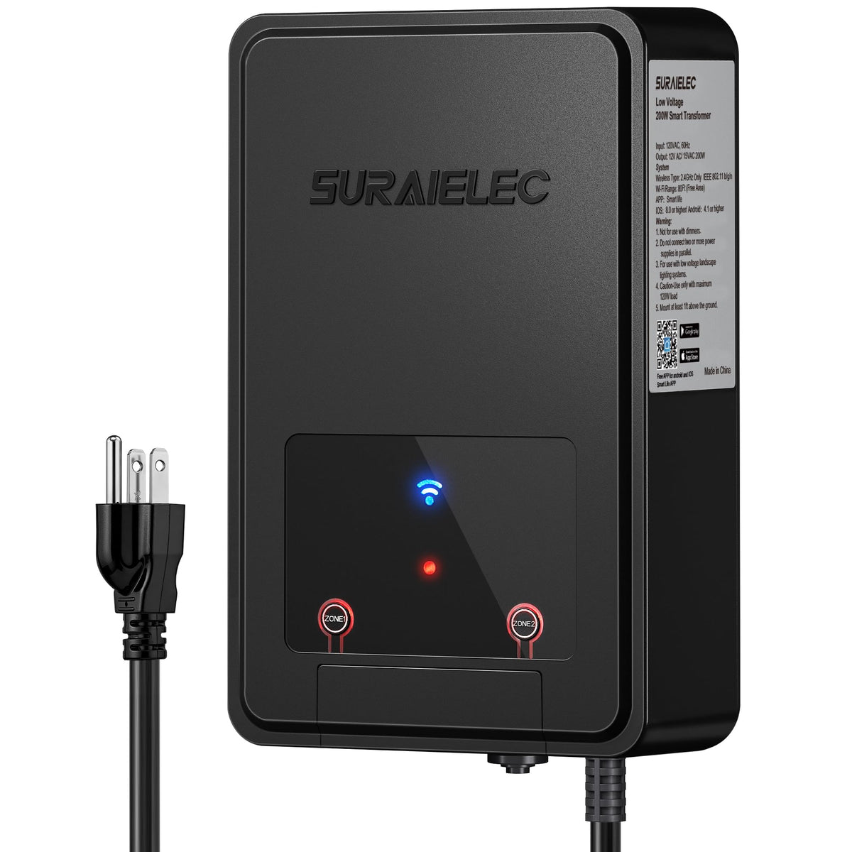 Wi-Fi Low Voltage Landscape Transformer with 2 Zones, 12V 15V AC F7325