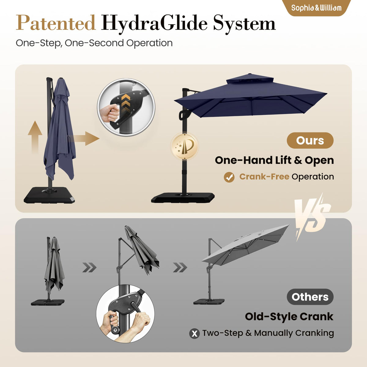 12ft Cantilever Patio Umbrella with Base Q5869