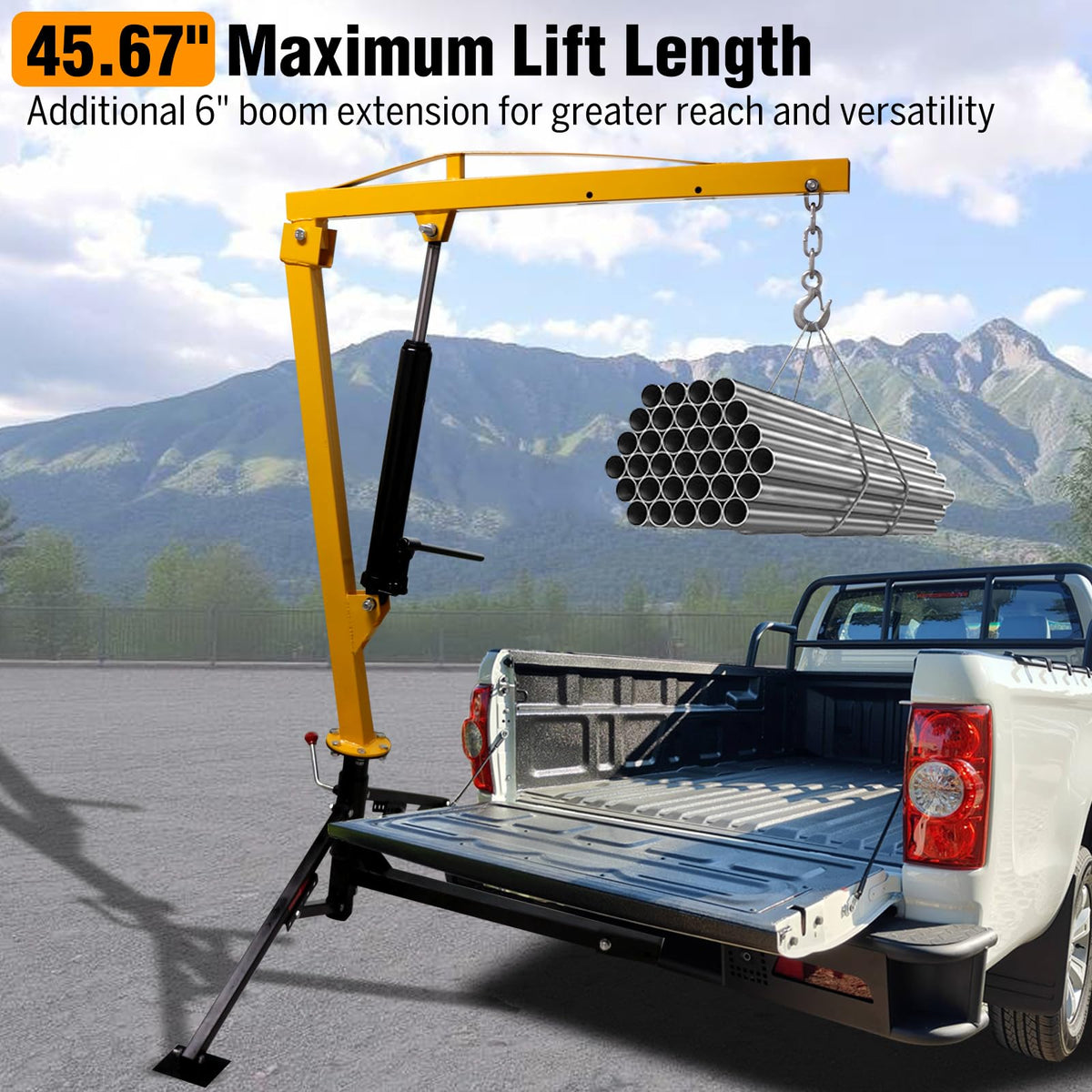 1000lb Capacity Hydraulic 360° Swivel Truck Crane U925866