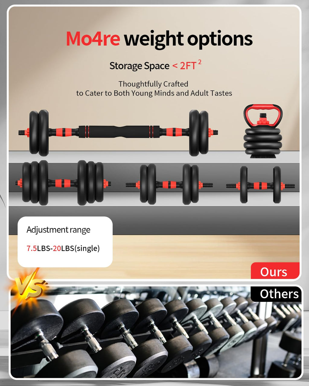 Adjustable Dumbbells Free Weight Set with Connector A421