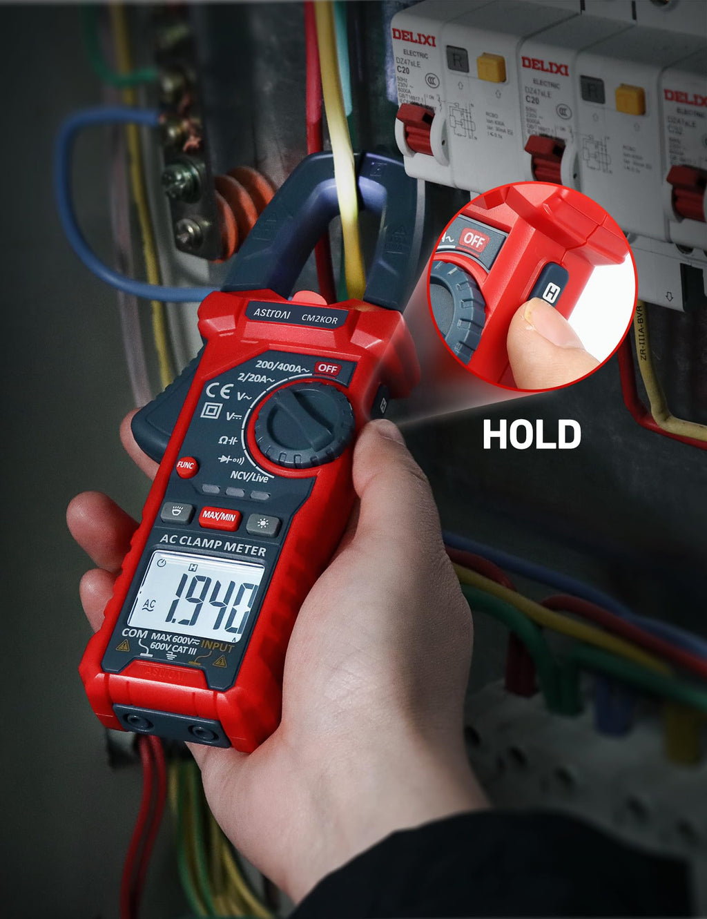 Digital Clamp Meter Multimeter 2000 Counts Auto-ranging B79256