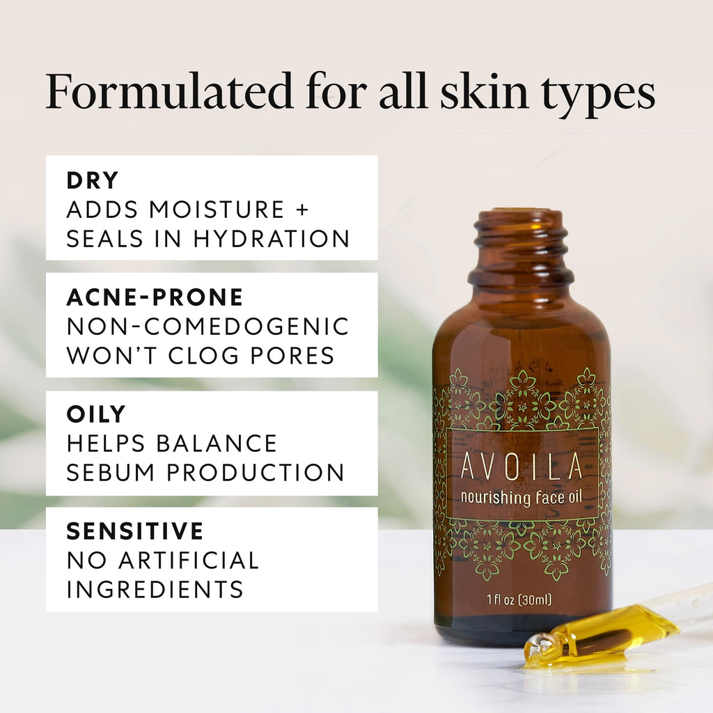 Organic Face Oil with Rosehip Sea Buckthorn Avocado Vitamin E H5758