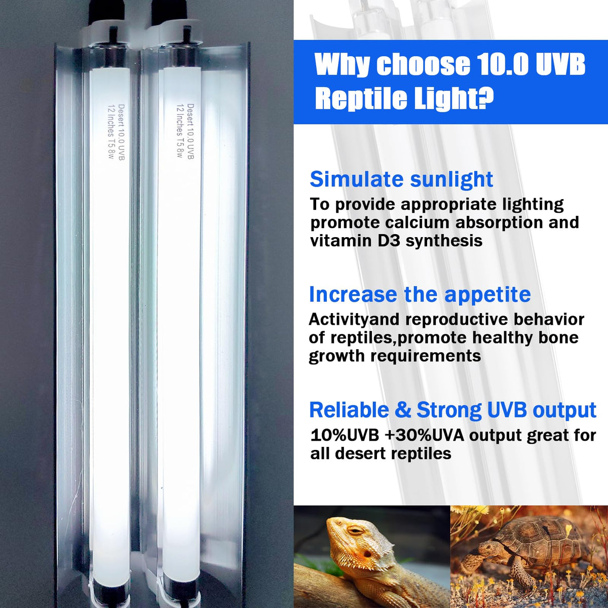 16 Watts 12 Inches T5 10.0 UVB Reptile Light Fixture P823