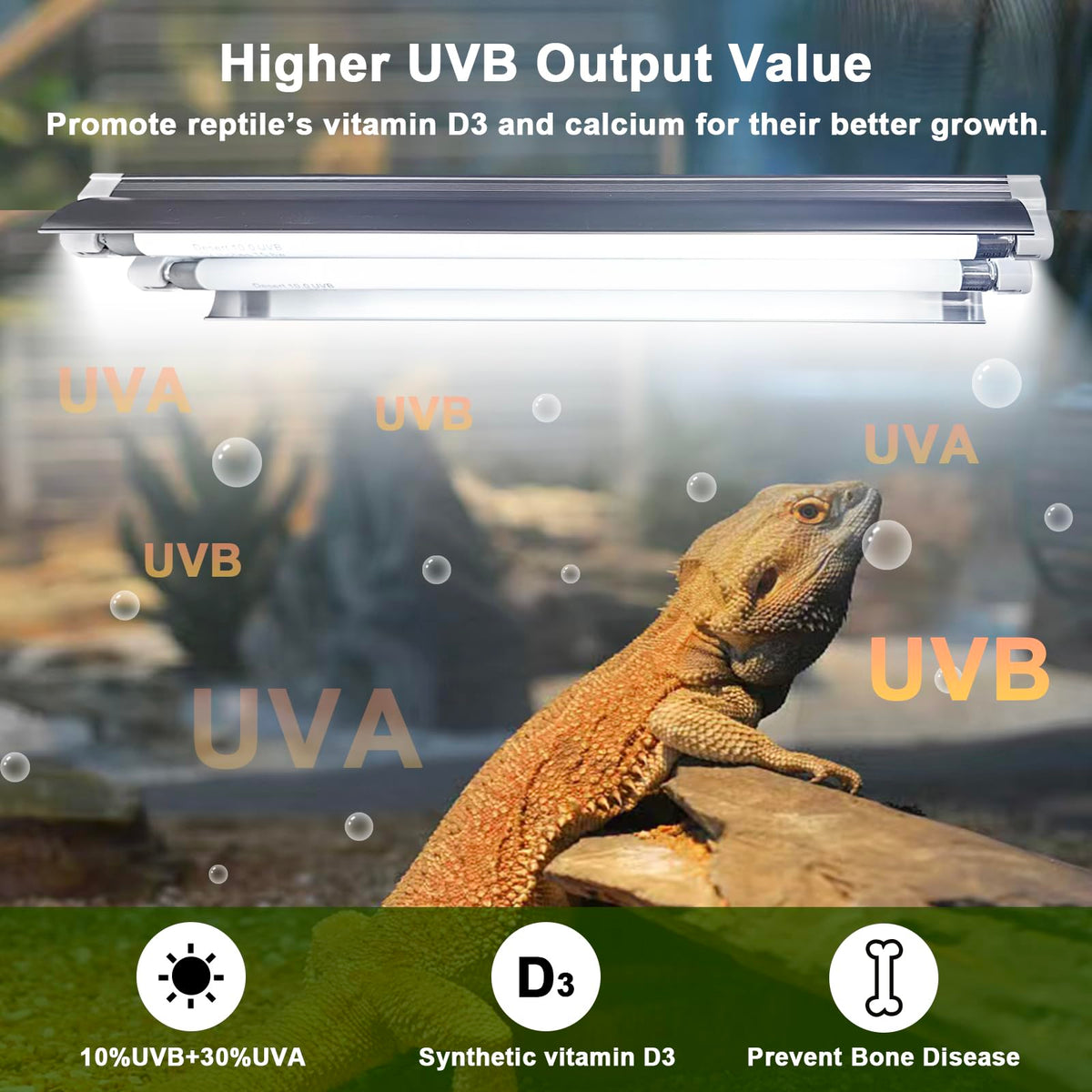 16 Watts 12 Inches T5 10.0 UVB Reptile Light Fixture P823