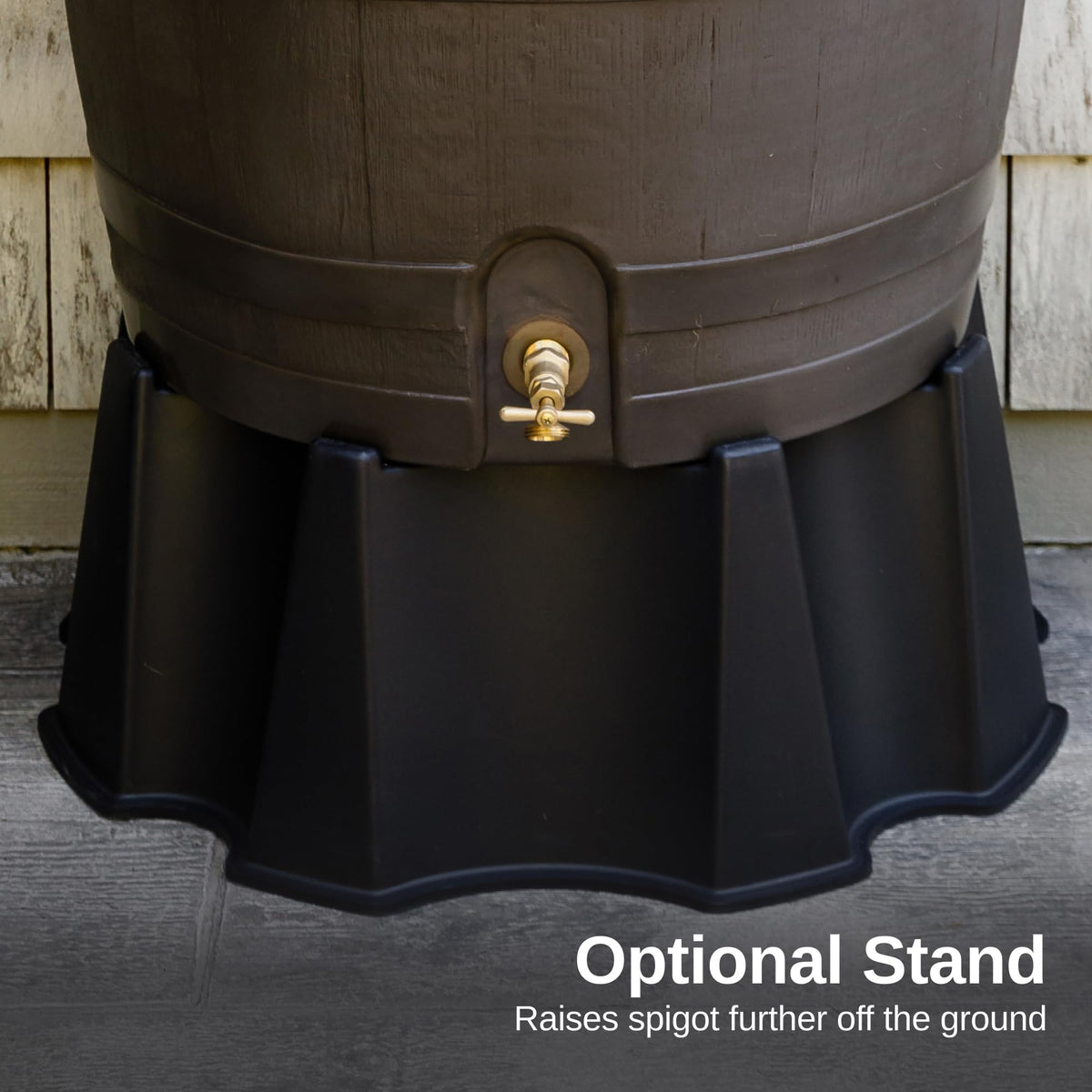 50-Gallon Flat Back Rain Barrel with Brass Spigot Q635