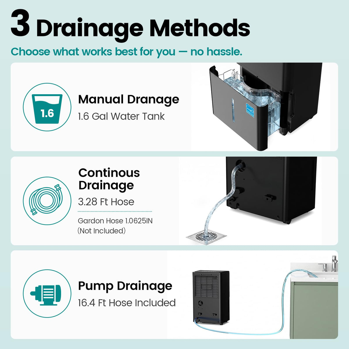 50 Pint Dehumidifier with Drain Hose S4551