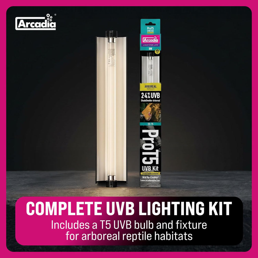 12" 8 Watts T5 UVB Reptile Light Fixture Kit W4312