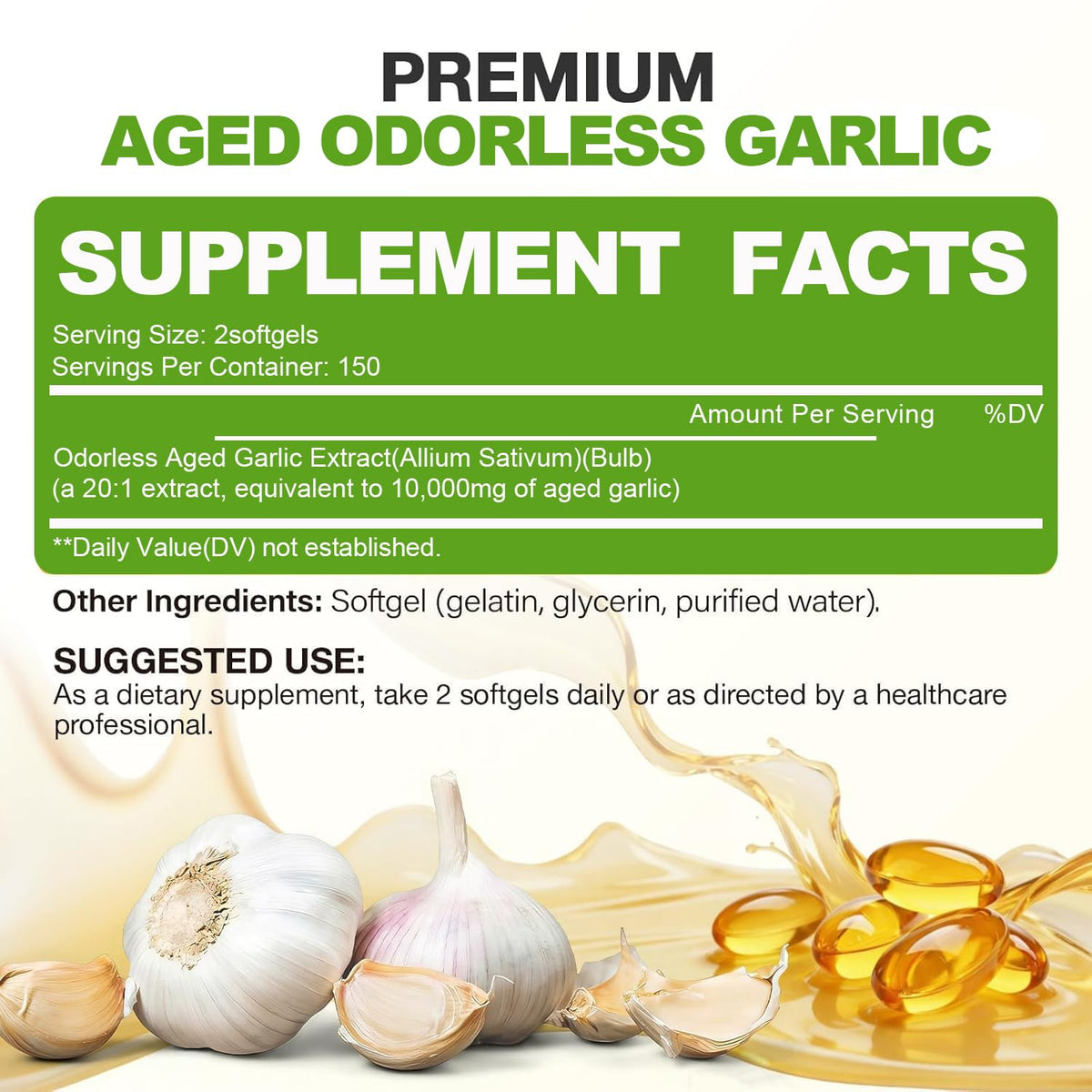 Aged Garlic Extract Capsules, 300 Softgels F58556