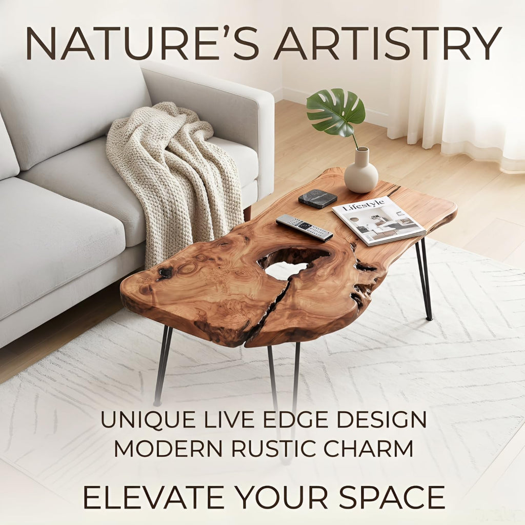Live Edge Natural Wood Coffee Table D63653