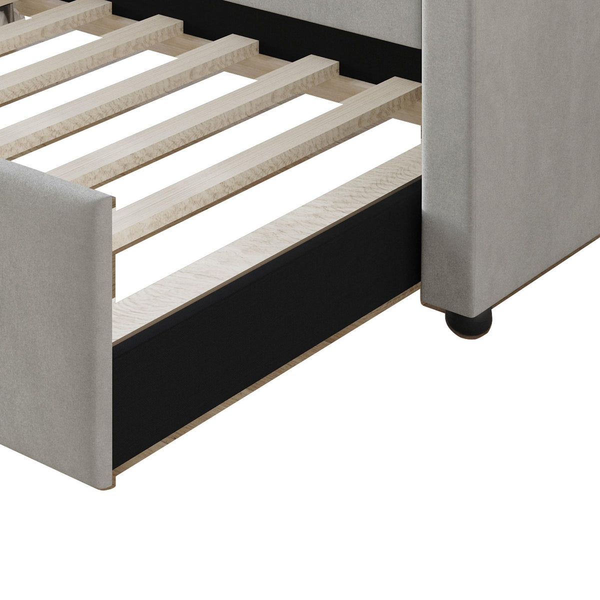 Twin Linen Upholstered Daybed with Trundle O449162