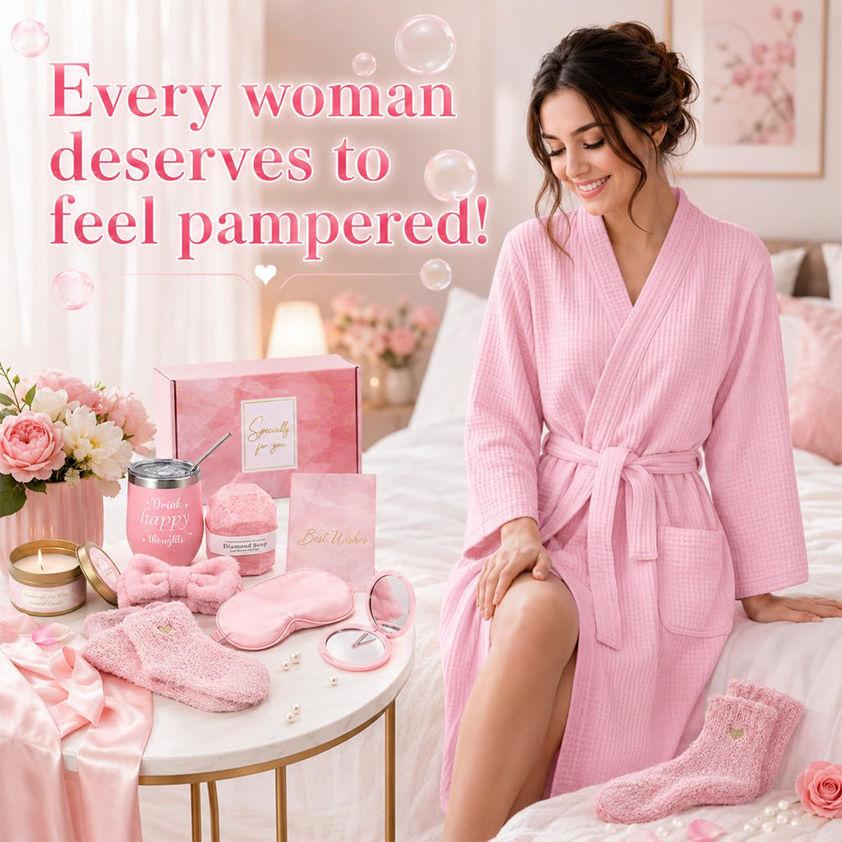 14 Pcs Pink Spa Robe Set O803168