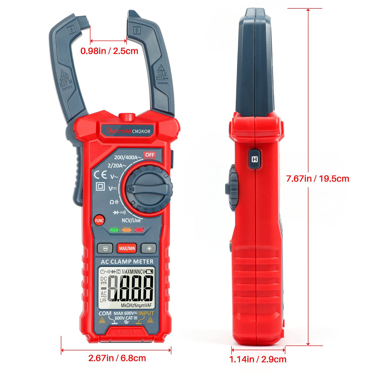 Digital Clamp Meter Multimeter 2000 Counts Auto-ranging B79256