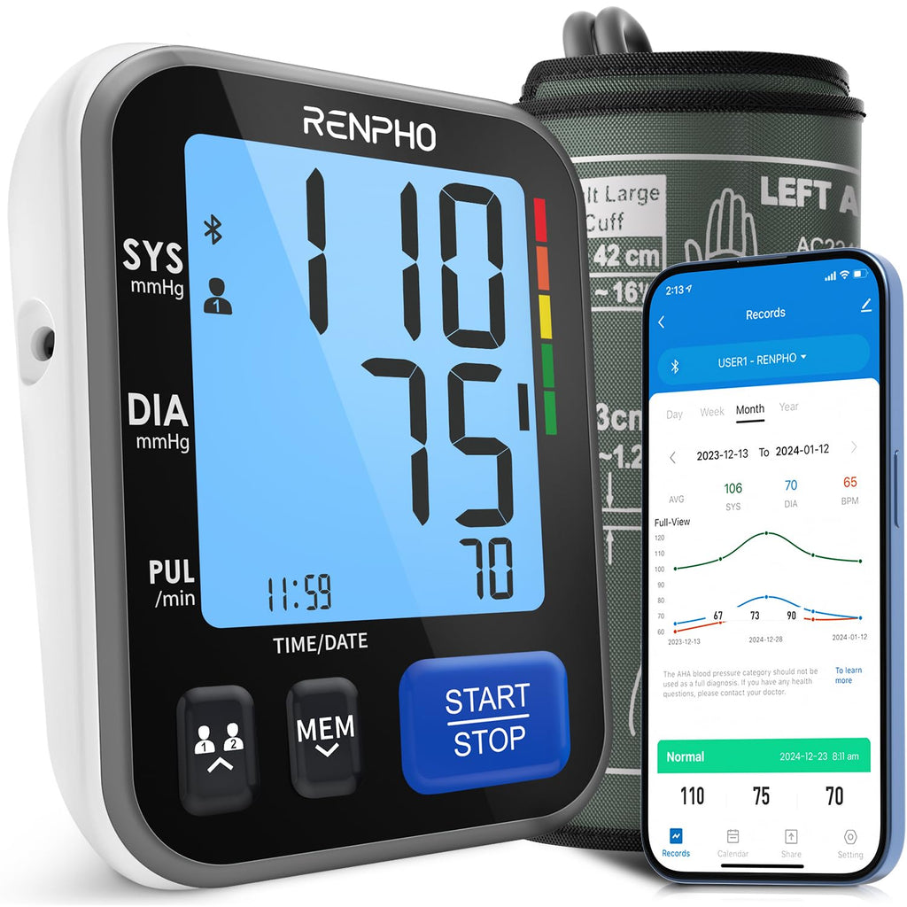 Smart Blood Pressure Monitor with Wide Cuff R957
