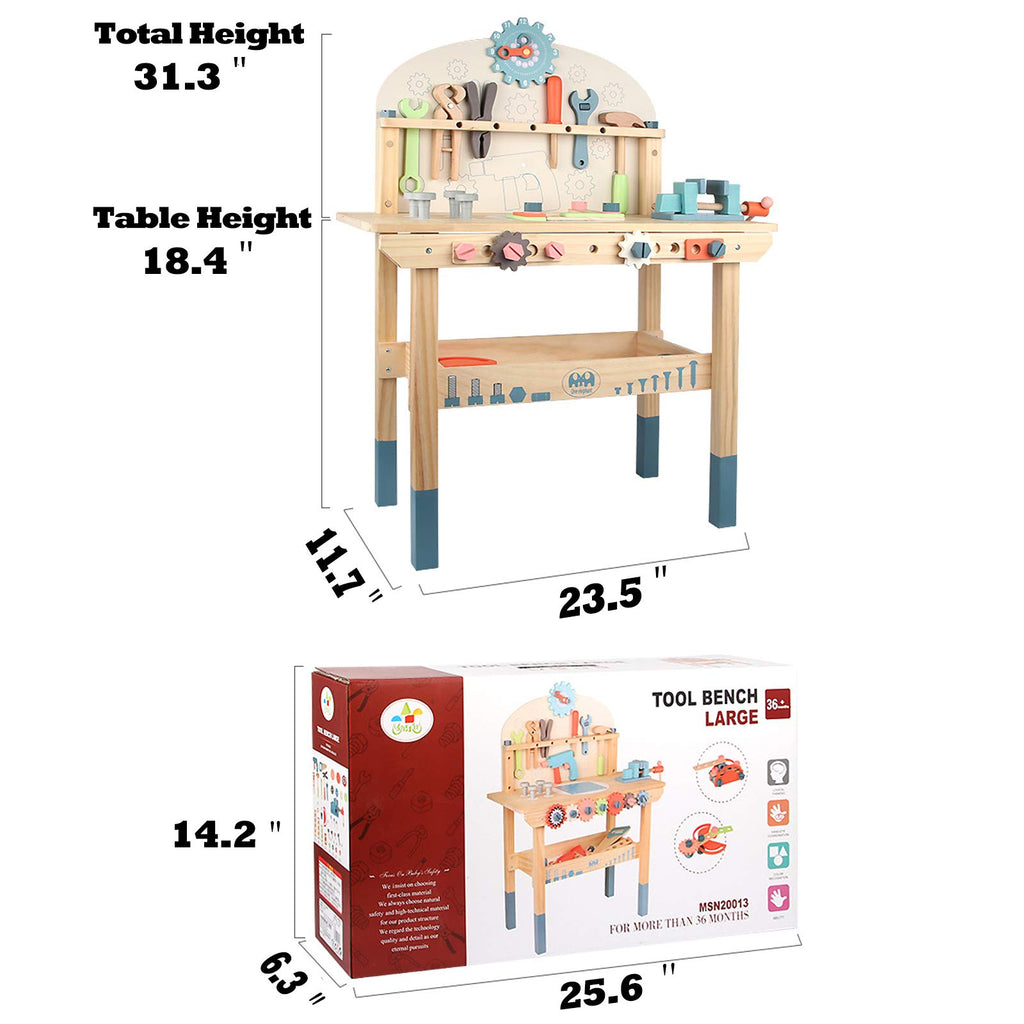 Wooden Kids Tool Bench with Tools Set E12593