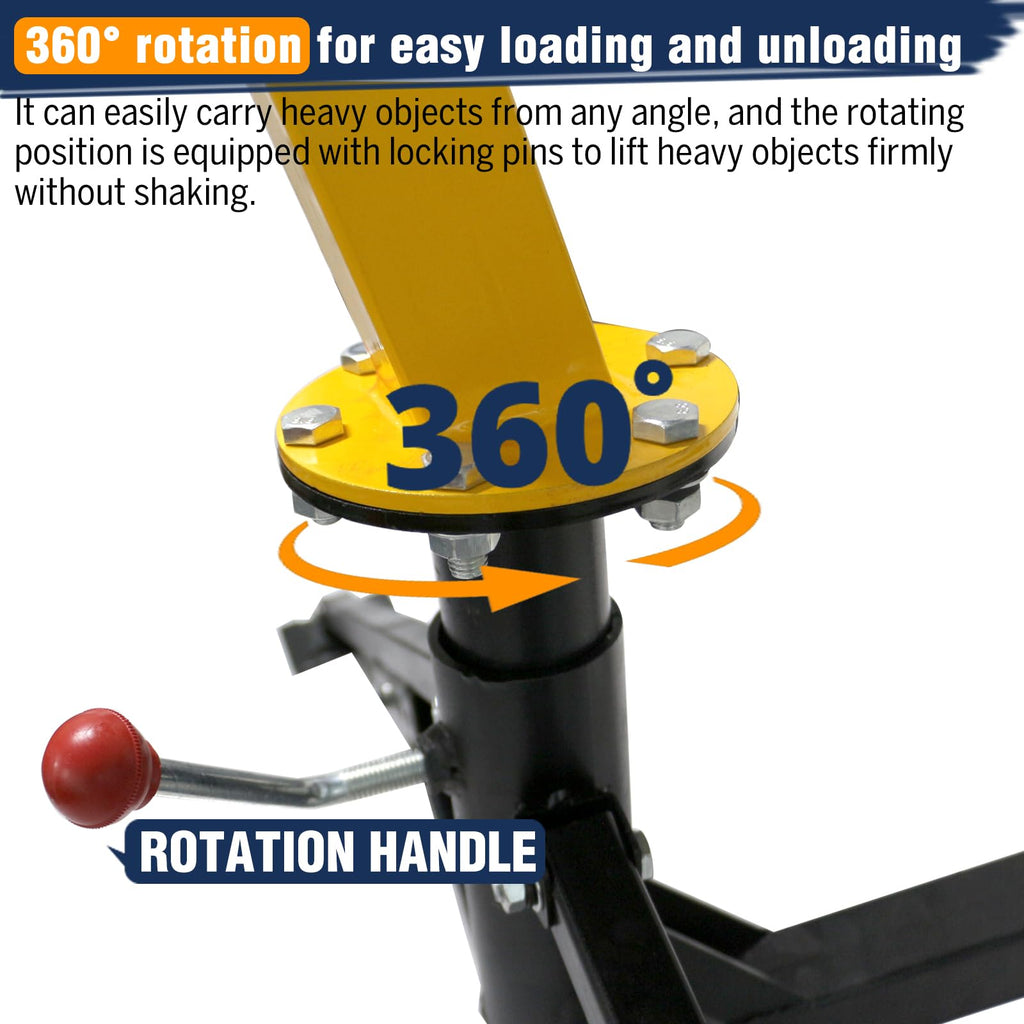 1000lb Capacity Hydraulic 360° Swivel Truck Crane U925866
