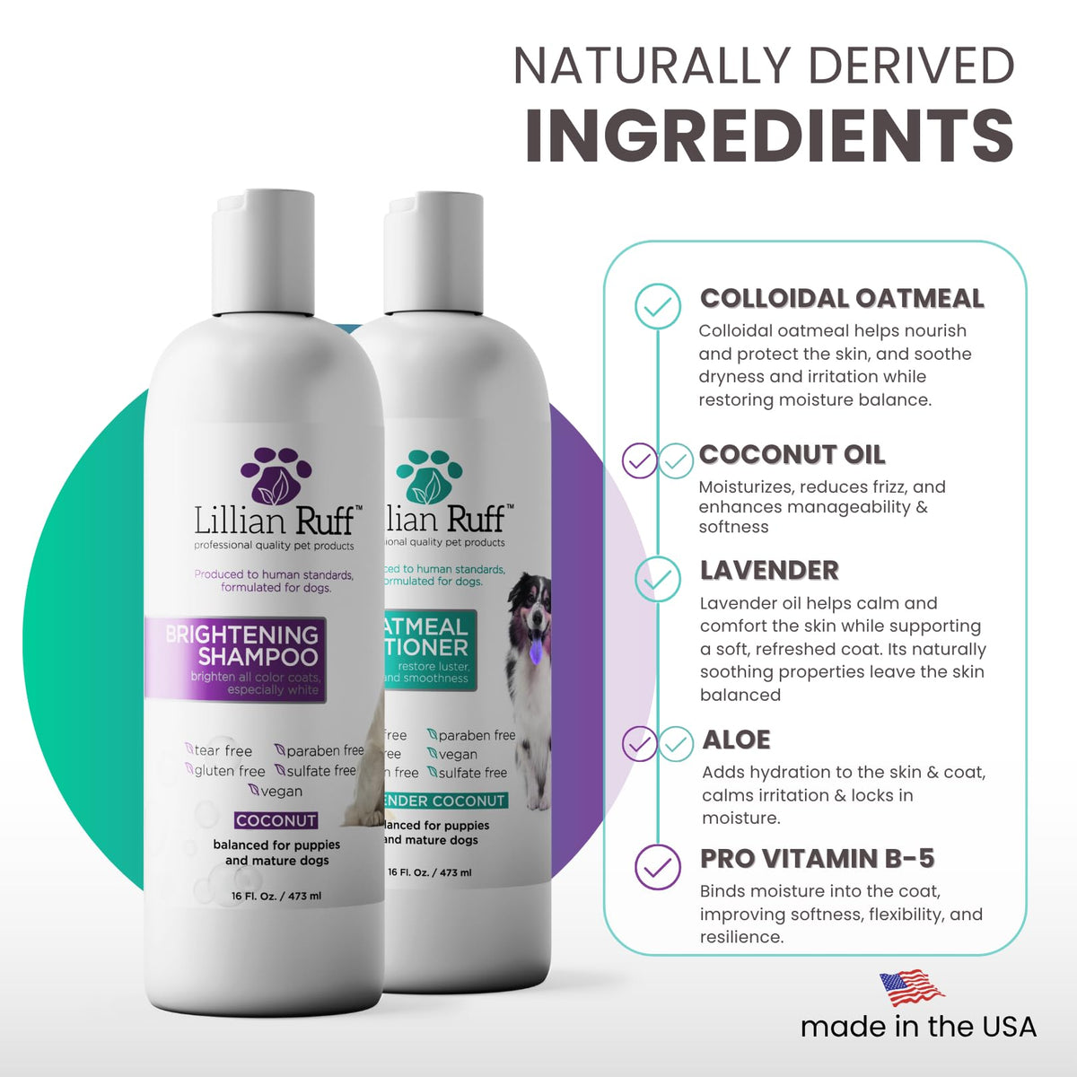 Brightening Shampoo & Oatmeal Conditioner Set for Dogs N559111