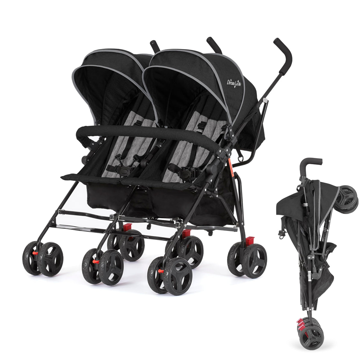 Black Twin Umbrella Toddler Stroller L251