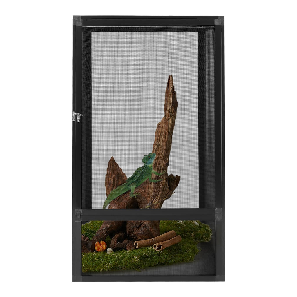 17.7"x17.7"x31.5" Foldable Aluminum Alloy Mesh Reptile Terrarium Y23633