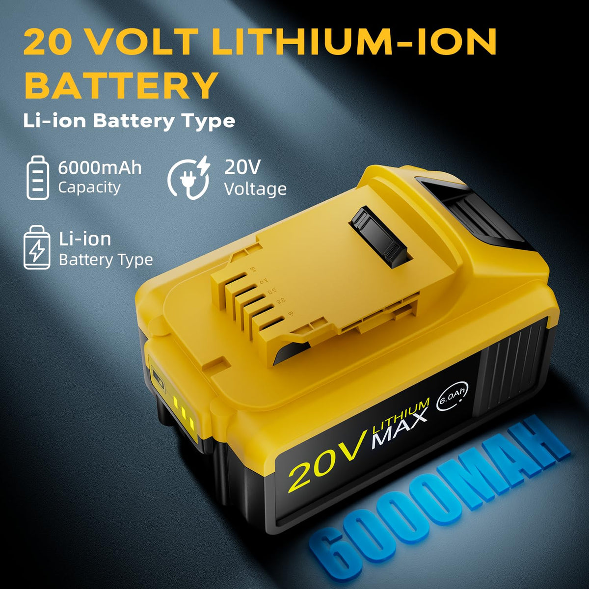 2-Pack 6.0Ah 20V Max Lithium-ion Batteries T648090