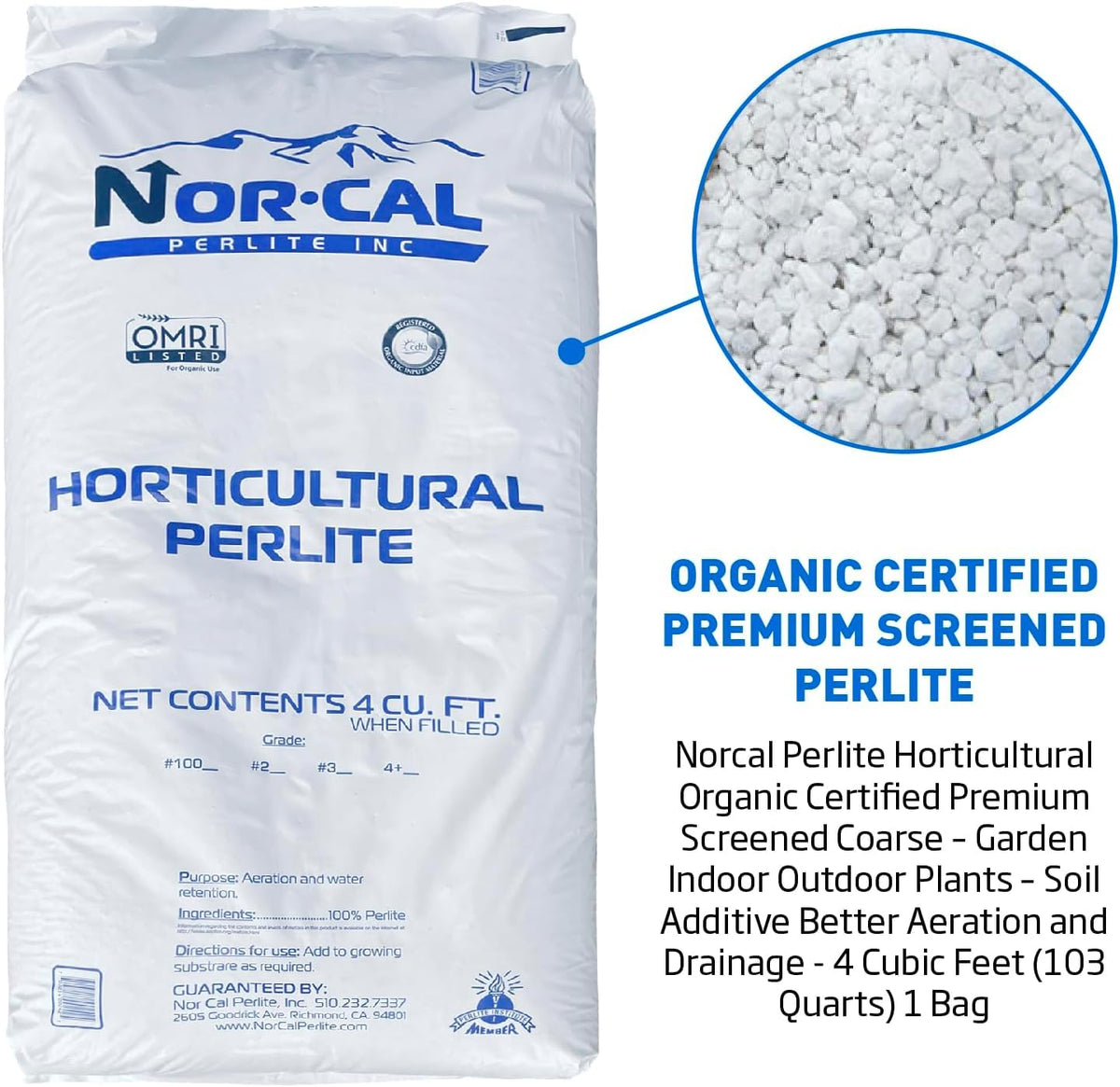 Perlite Horticultural Medium Grade Soil Additive 4 Cubic Feet 1 Bag W862916