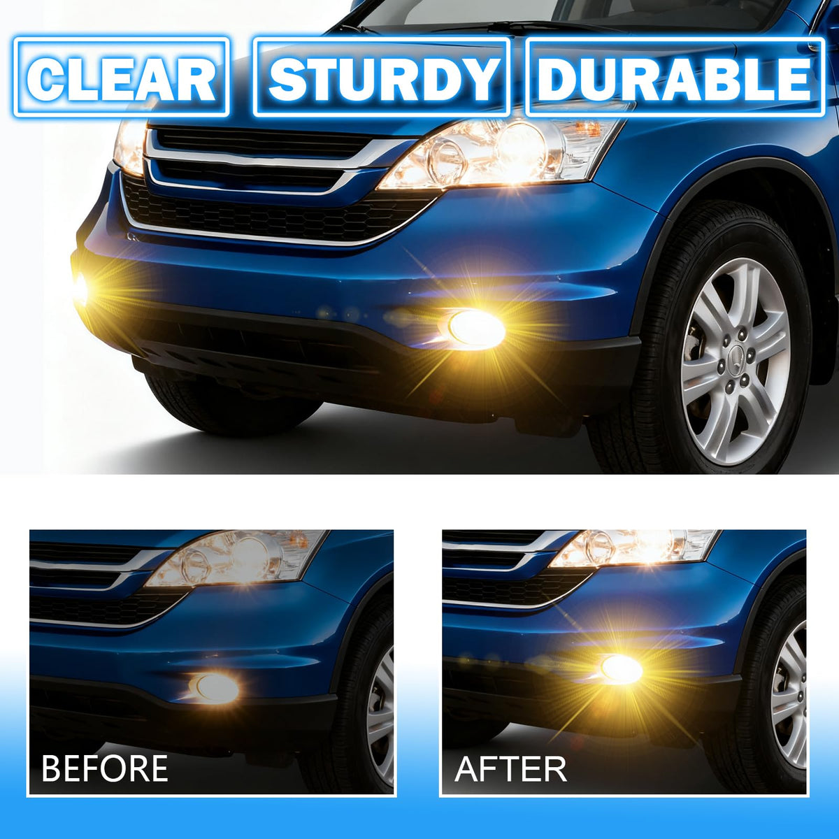 Driving Fog Lights with H11 12V 55W Halogen Bulbs & Switch and Wiring Kit U2238