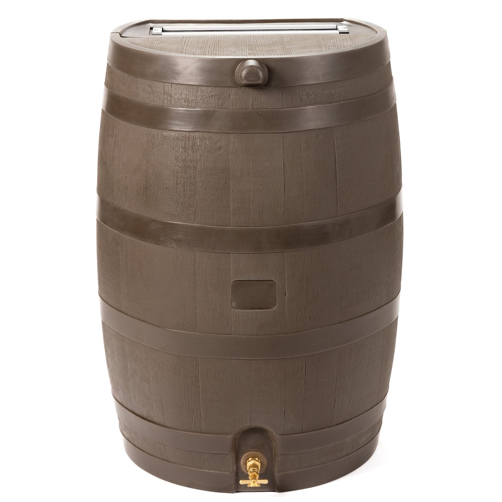 50-Gallon Flat Back Rain Barrel with Brass Spigot Q635