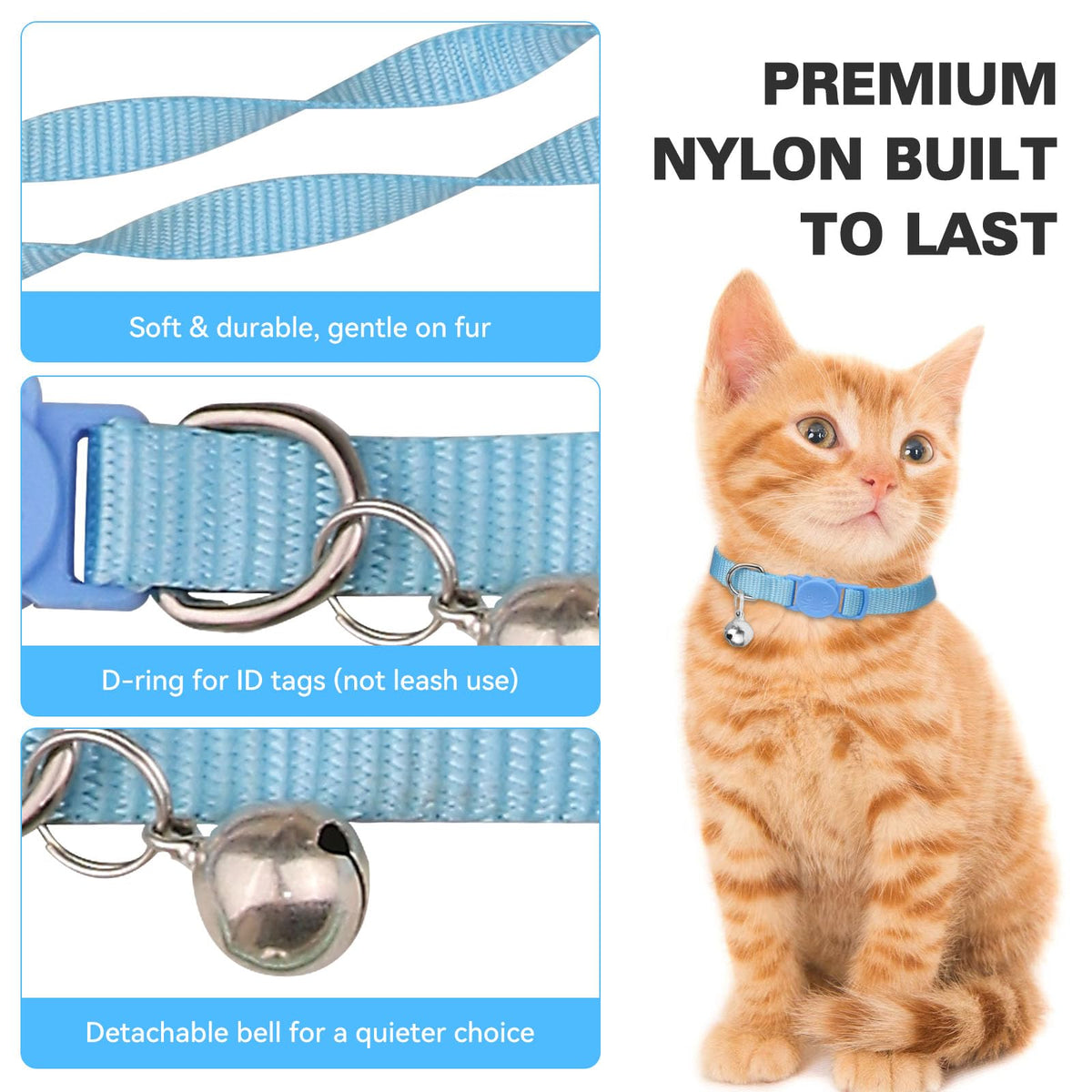 16 PCS Breakaway Cat Collars with Bell Z90295