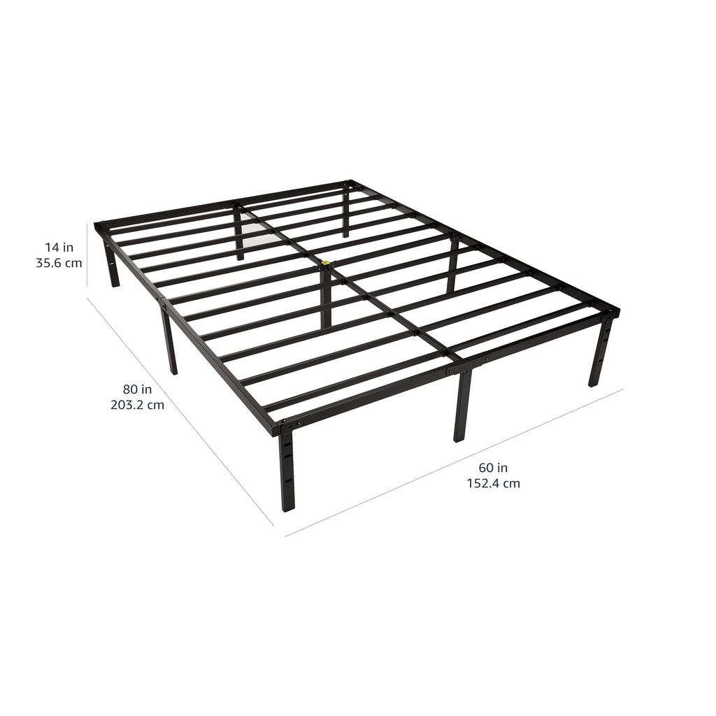 Queen Size Black Steel Platform Bed Frame H5792