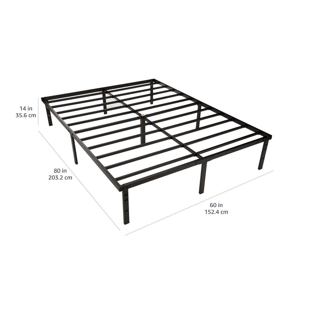 Queen Size Black Steel Platform Bed Frame H5792