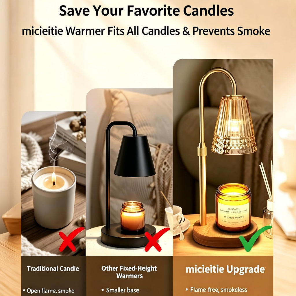 Dimmable Height Adjustable Candle Warmer Lamp 2PCS S324
