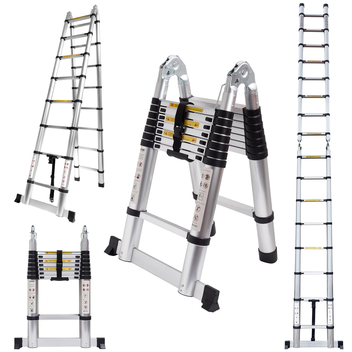 16.5FT Telescoping Ladder with Stabilizer Bar Y442