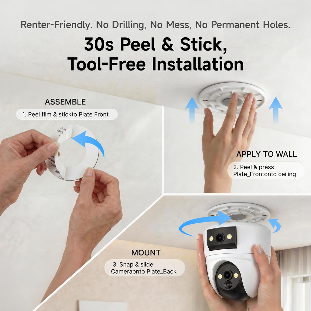 2K Dual Lens Indoor Security Camera E6512