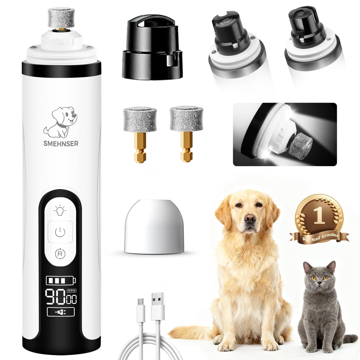 Silent Cordless Dog Nail Grinder U701626
