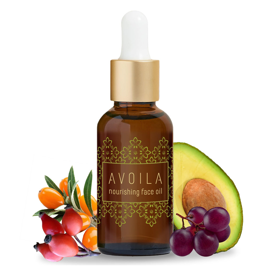 Organic Face Oil with Rosehip Sea Buckthorn Avocado Vitamin E H5758