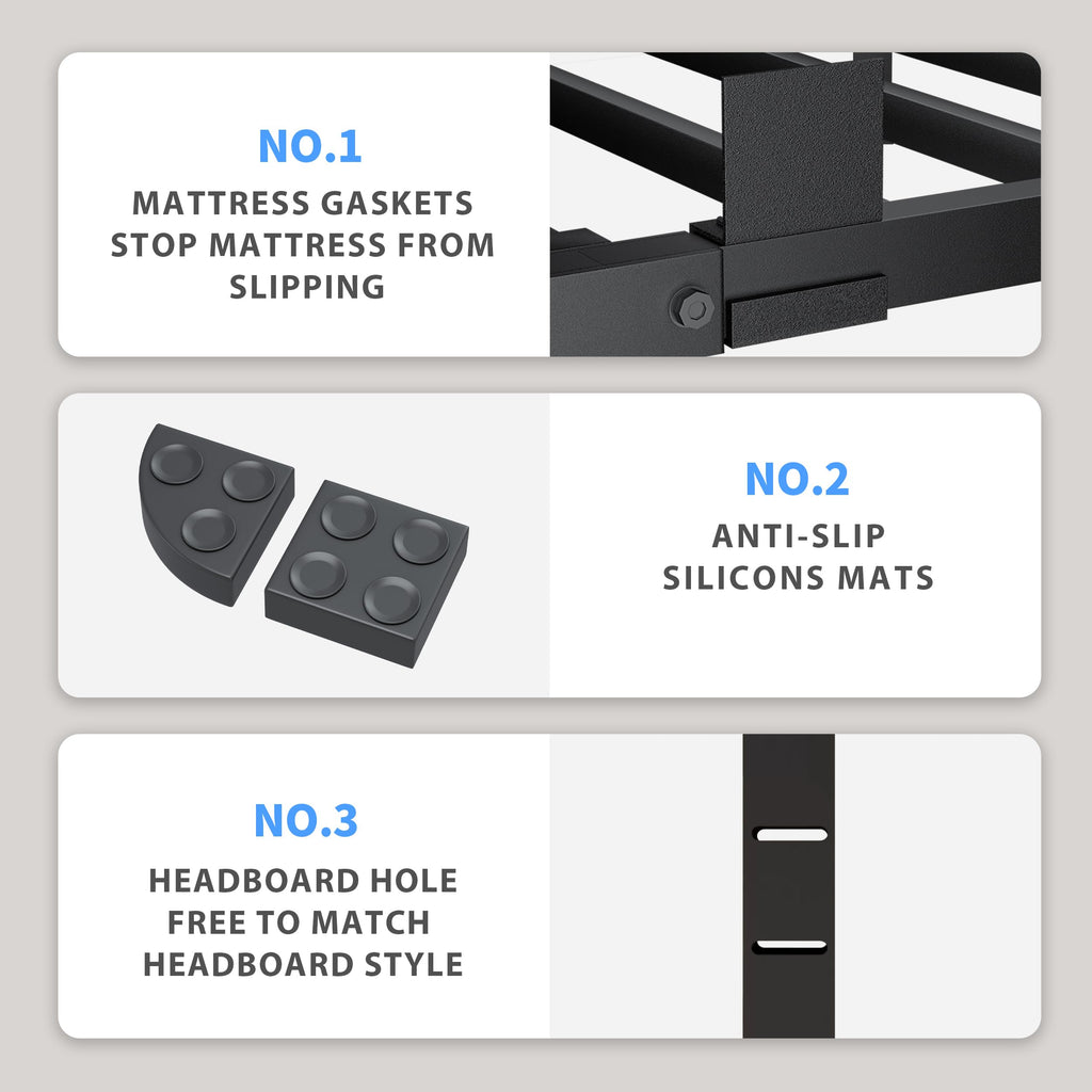 18 Inch Queen Bed Frame with Round Corners M222