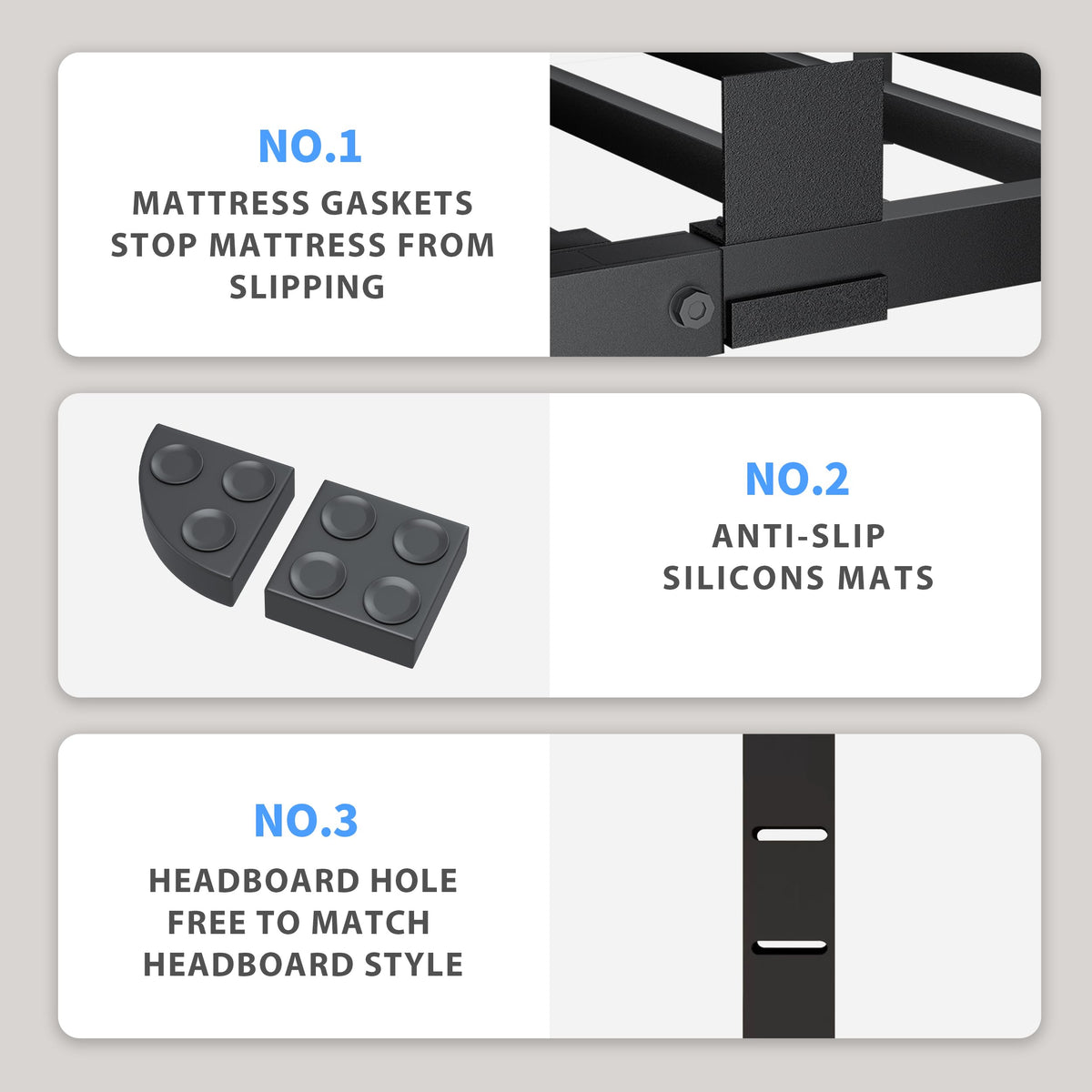 18 Inch Queen Bed Frame with Round Corners M222