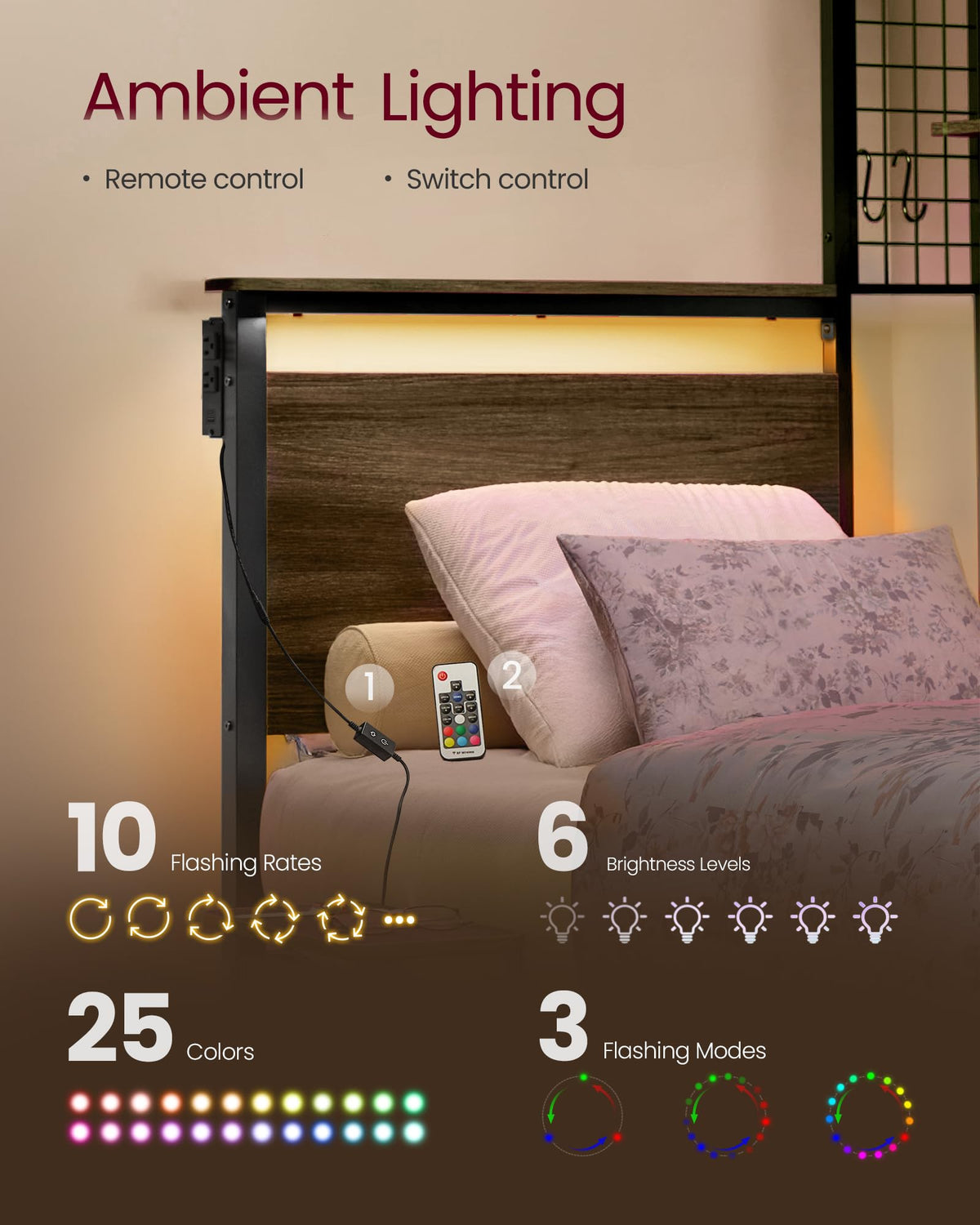 Twin Size Metal Bed Frame with Headboard K428