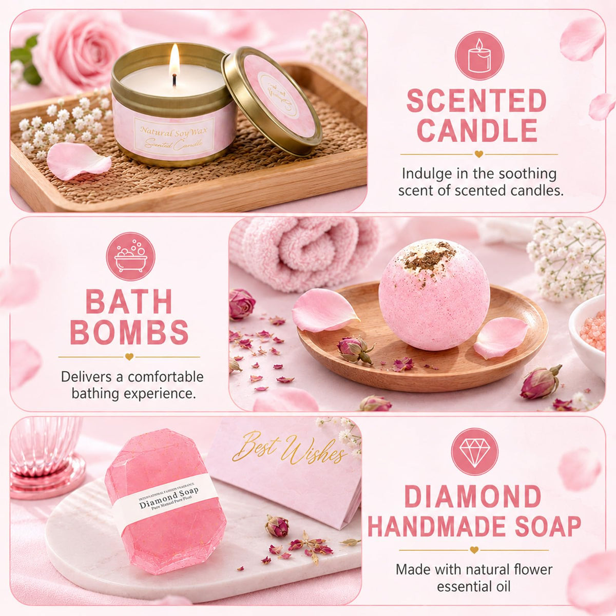 14 Pcs Pink Spa Robe Set O803168
