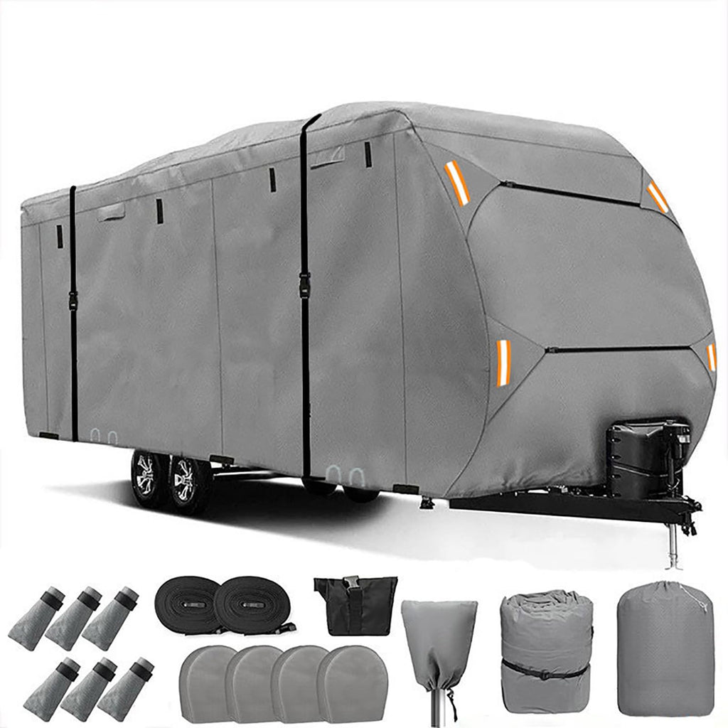 Waterproof 420D Travel Trailer Cover with Adjustable Straps F971