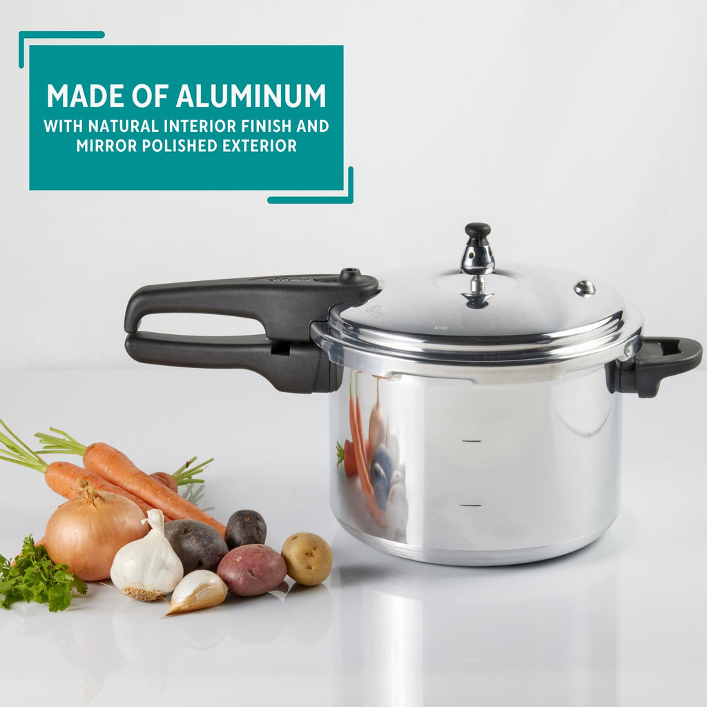 Polished Aluminum 8-Quart Pressure Cooker K501