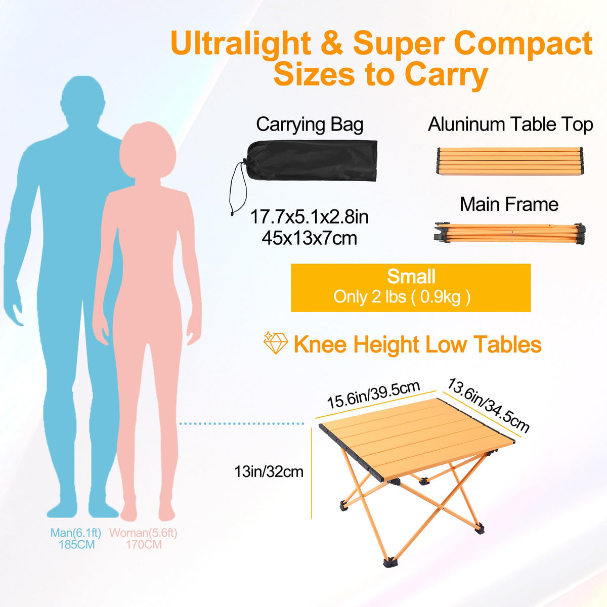 Portable Folding Camping Table Aluminum Top E506515