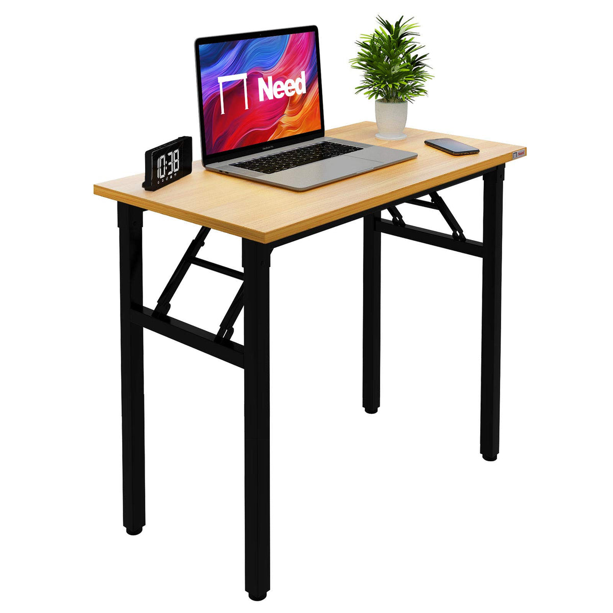 Small Folding Computer Desk 31.5x15.7 Inch Teak E761173
