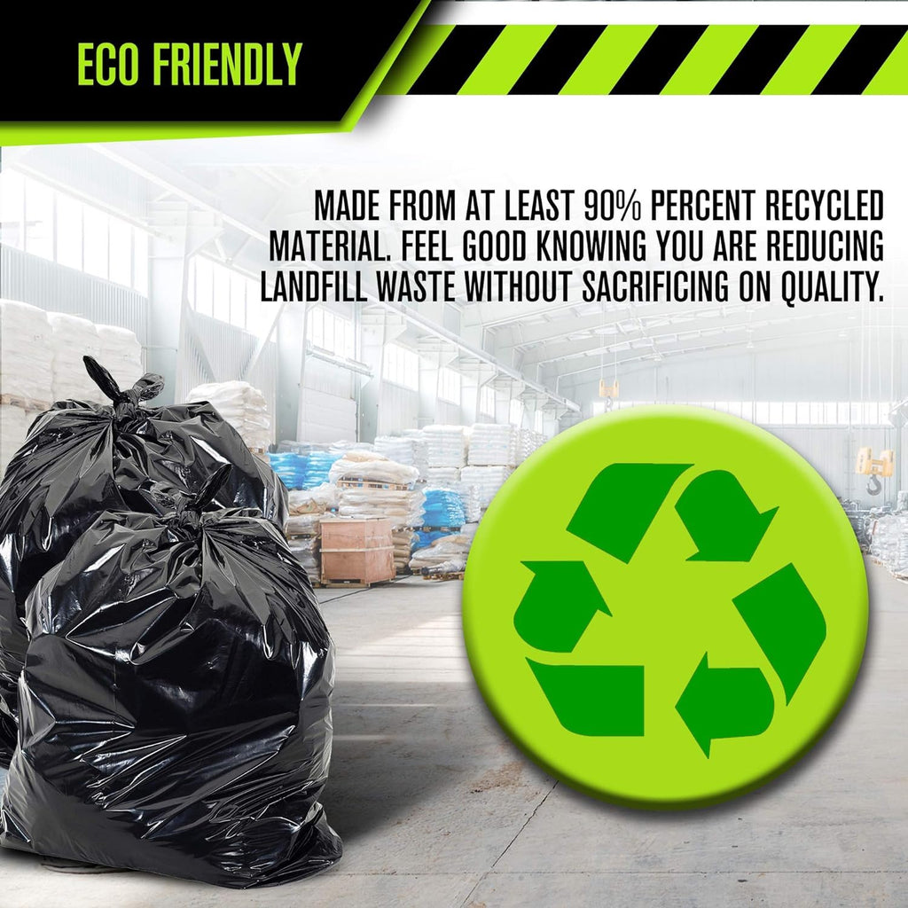 95-96 Gallon Heavy Duty Black Garbage Bags 50 Count X455