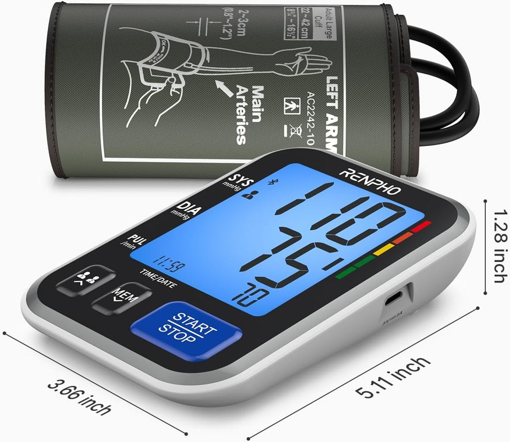 Smart Blood Pressure Monitor with Wide Cuff R957