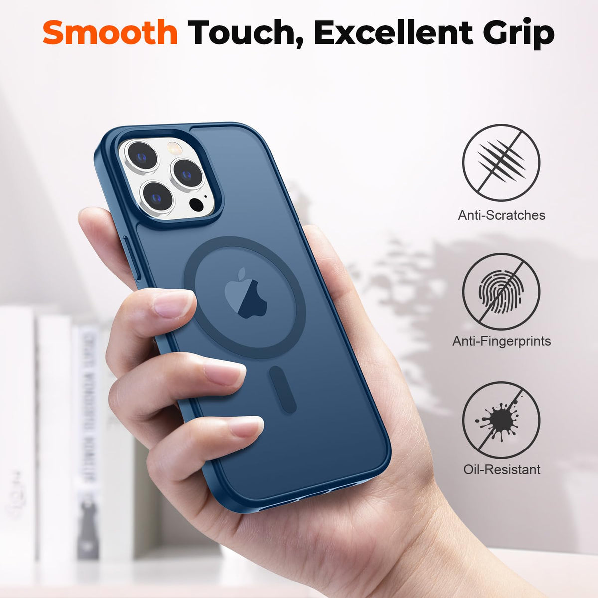 Magnetic iPhone 13 Pro Max Case Dark Blue S962