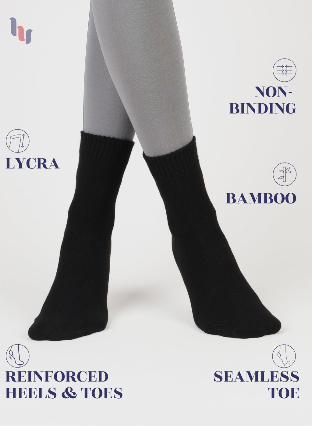 Loose Fit Bamboo Ankle Socks W8629