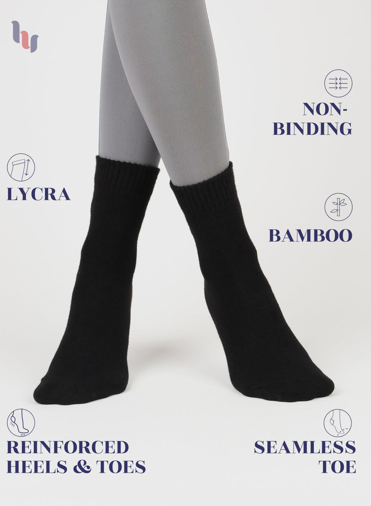 Loose Fit Bamboo Ankle Socks W8629