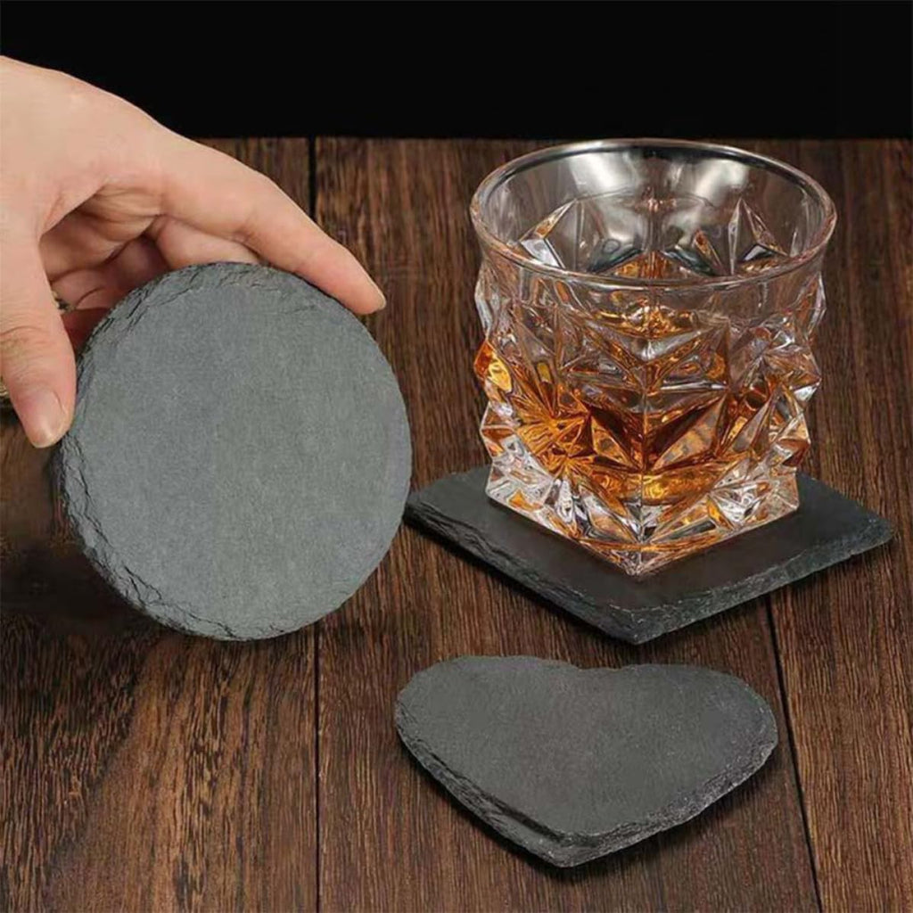 Natural Stone Cup Coaster Set with Non Slip Bottom W530456