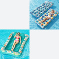 2 Pack Inflatable Pool Float Mat & 75" x 51" Tanning Pool Lounger B3869